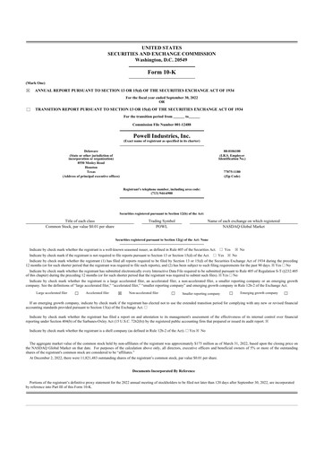 Thumbnail Powell Industries 10-K Annual Report 2022