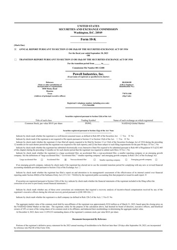 Thumbnail Powell Industries 10-K Annual Report 2023