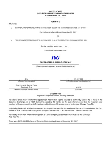 Vorschaubild Procter & Gamble 10-Q Quartalsbericht  