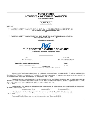 Vorschaubild Procter & Gamble 10-Q Quartalsbericht 2013 