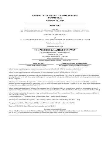 Thumbnail Procter & Gamble 10-K Annual Report 2013