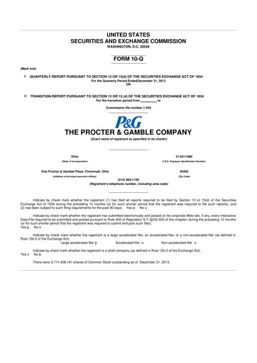 Vorschaubild Procter & Gamble 10-Q Quartalsbericht 2014 