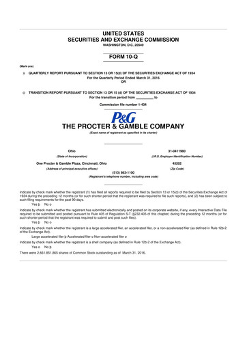 Vorschaubild Procter & Gamble 10-Q Quartalsbericht 2016 