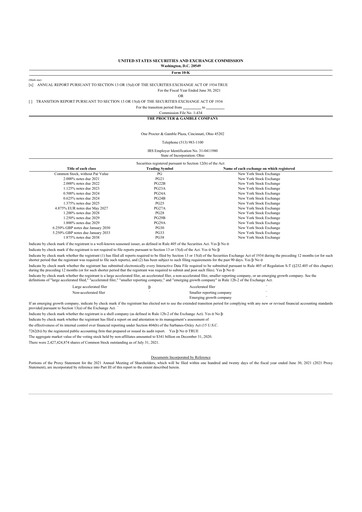 Thumbnail Procter & Gamble 10-K Annual Report 2021