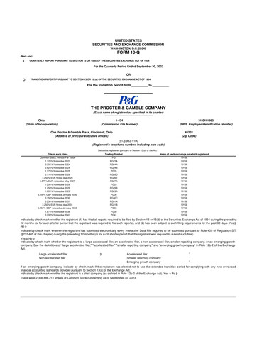 Vorschaubild Procter & Gamble 10-Q Quartalsbericht 2024 