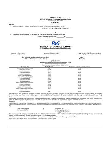 Vorschaubild Procter & Gamble 10-Q Quartalsbericht 2024 