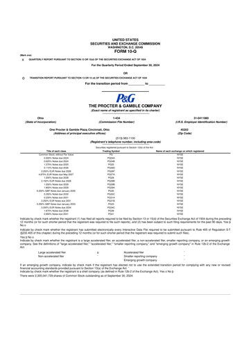 Vorschaubild Procter & Gamble 10-Q Quartalsbericht 2025 