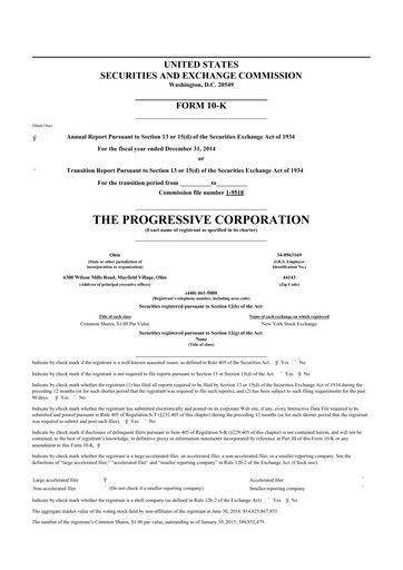 Thumbnail Progressive 10-K Annual Report 2014