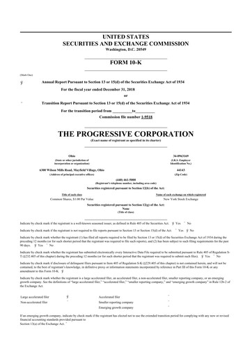 Thumbnail Progressive 10-K Annual Report 2018