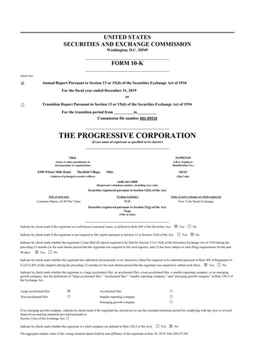 Thumbnail Progressive 10-K Annual Report 2019