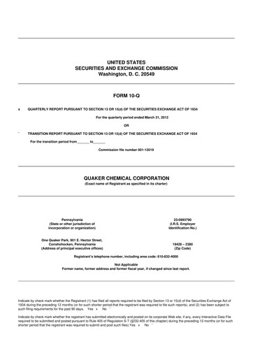 Thumbnail Quaker Houghton 10-Q Quarterly Report FY2012 
