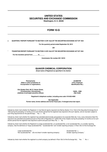 Thumbnail Quaker Houghton 10-Q Quarterly Report FY2012 