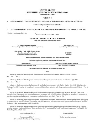 Thumbnail Quaker Houghton 10-K Annual Report 2013