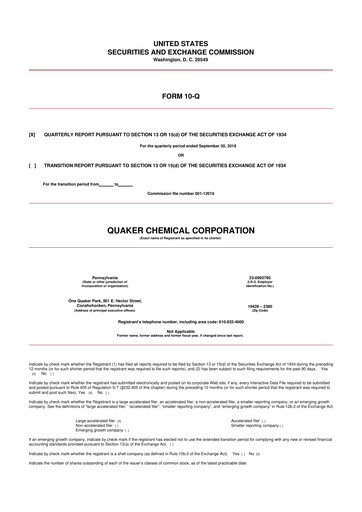 Thumbnail Quaker Houghton 10-Q Quarterly Report FY2018 