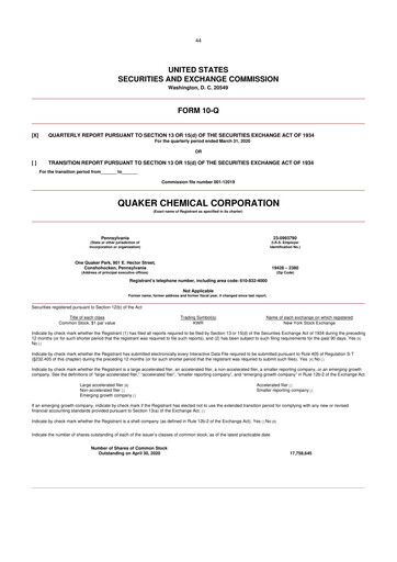 Thumbnail Quaker Houghton 10-Q Quarterly Report FY2020 