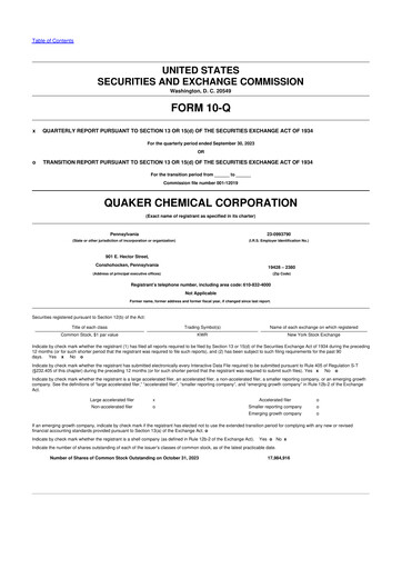 Thumbnail Quaker Houghton 10-Q Quarterly Report FY2023 