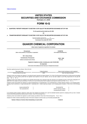 Thumbnail Quaker Houghton 10-Q Quarterly Report FY2025 