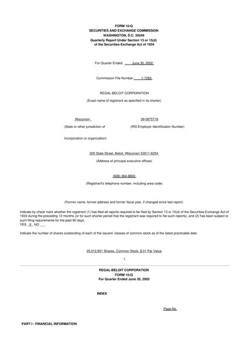Thumbnail Regal Rexnord 10-Q Quarterly Report FY 