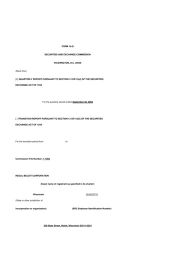 Thumbnail Regal Rexnord 10-Q Quarterly Report FY 