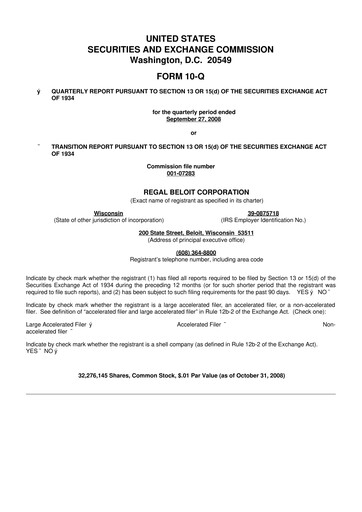 Thumbnail Regal Rexnord 10-Q Quarterly Report FY 