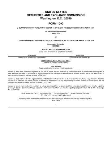 Thumbnail Regal Rexnord 10-Q Quarterly Report FY 