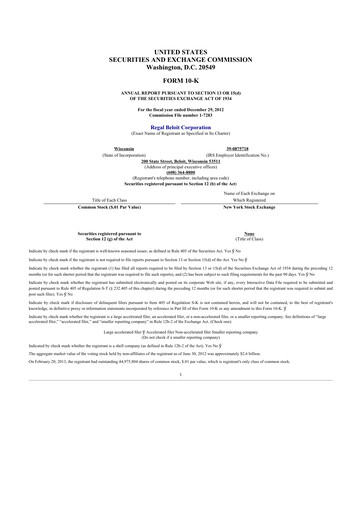 Miniature Regal Rexnord 10-K Rapport annuel 2012