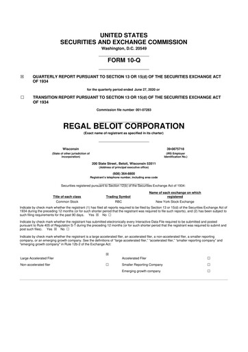 Thumbnail Regal Rexnord 10-Q Quarterly Report FY2020 