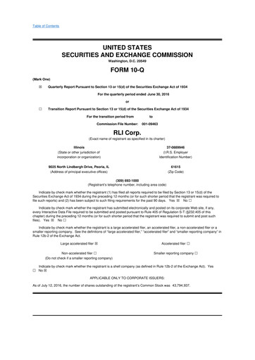 Vorschaubild RLI Corp.
 10-Q Quartalsbericht 2016 