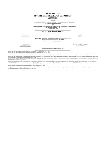 Thumbnail Rogers Corporation
 10-K Annual Report 2015