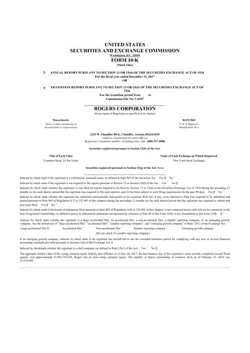 Thumbnail Rogers Corporation
 10-K Annual Report 2017