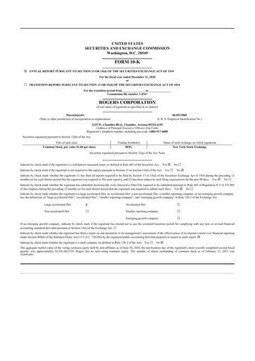 Thumbnail Rogers Corporation
 10-K Annual Report 2020