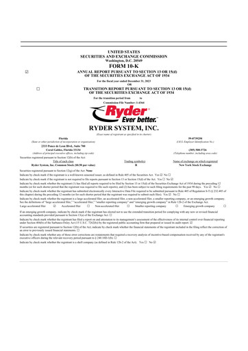 Thumbnail Ryder
 10-K Annual Report 2023