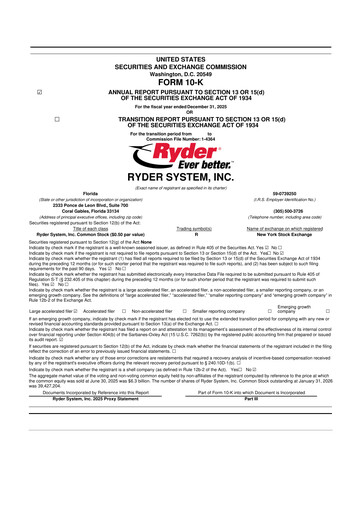 Thumbnail Ryder
 10-K Annual Report 2025