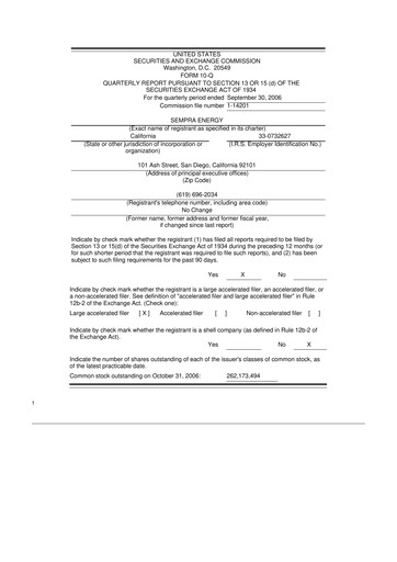 Vorschaubild Sempra 10-Q Quartalsbericht  