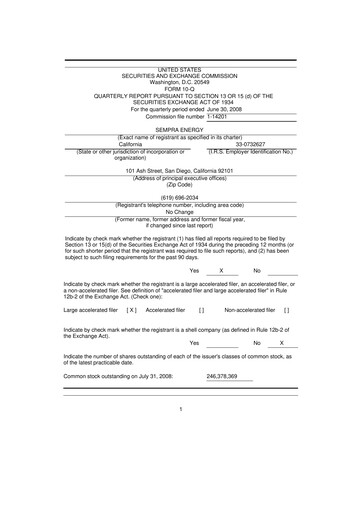 Vorschaubild Sempra 10-Q Quartalsbericht  