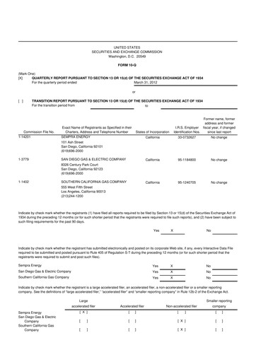 Vorschaubild Sempra 10-Q Quartalsbericht  