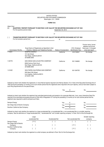 Vorschaubild Sempra 10-Q Quartalsbericht  