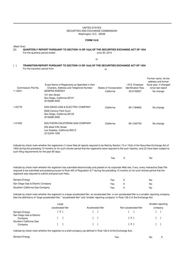 Vorschaubild Sempra 10-Q Quartalsbericht  