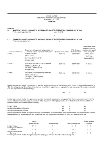 Vorschaubild Sempra 10-Q Quartalsbericht  