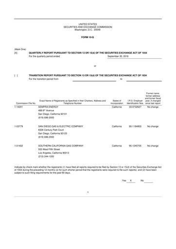 Vorschaubild Sempra 10-Q Quartalsbericht  