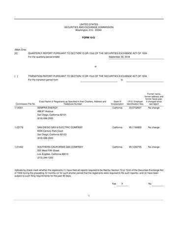 Thumbnail Sempra 10-Q Quarterly Report FY2018 