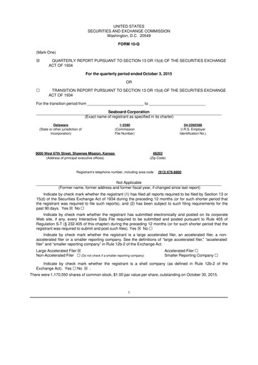 Thumbnail Seaboard Corporation 10-Q Quarterly Report FY2015 