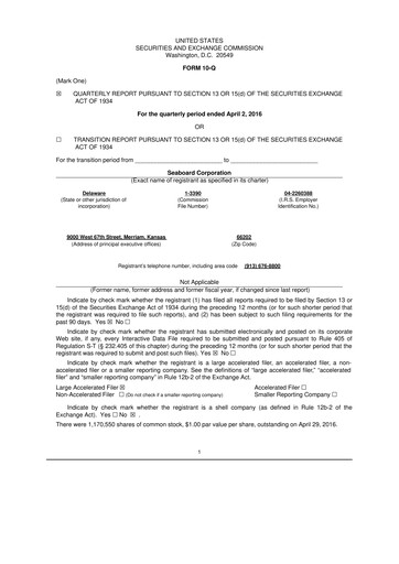 Thumbnail Seaboard Corporation 10-Q Quarterly Report FY2016 