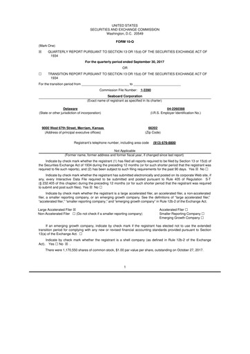 Thumbnail Seaboard Corporation 10-Q Quarterly Report FY2017 