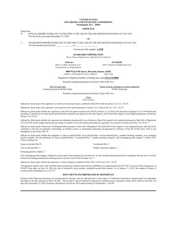 Thumbnail Seaboard Corporation 10-K Annual Report 2018