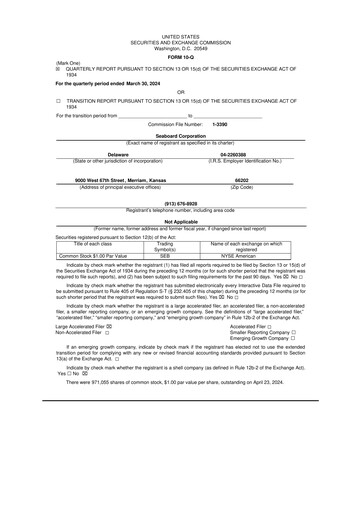 Thumbnail Seaboard Corporation 10-Q Quarterly Report FY2024 