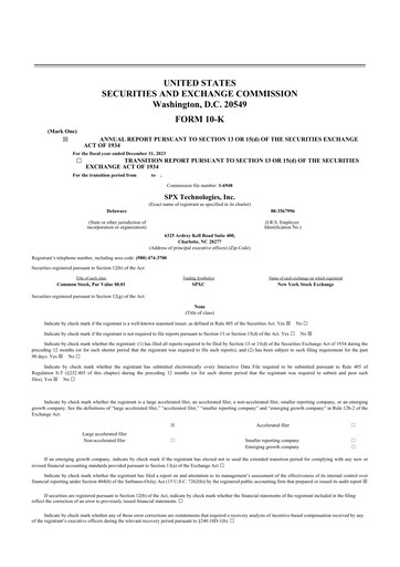Thumbnail SPX Technologies 10-K Annual Report 2023