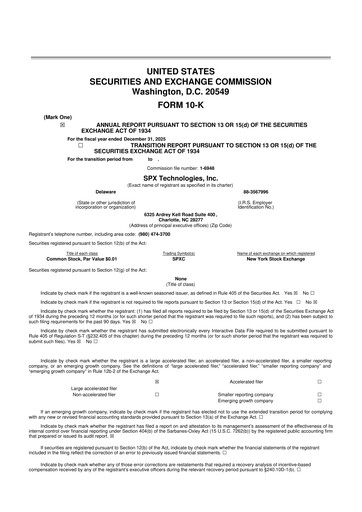 Thumbnail SPX Technologies 10-K Annual Report 2025