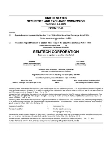 Vorschaubild Semtech 10-Q Quartalsbericht 2021 