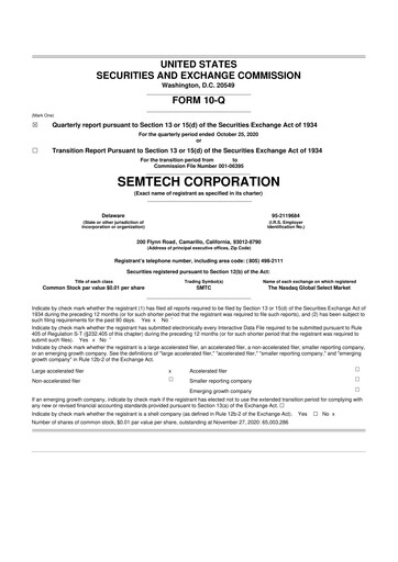 Vorschaubild Semtech 10-Q Quartalsbericht 2021 